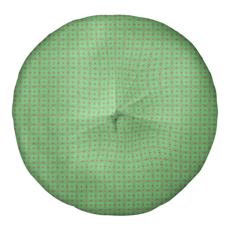 Coussin de sol Katelyn Elizabeth, 26 po x 26 po, Vert / Rouge