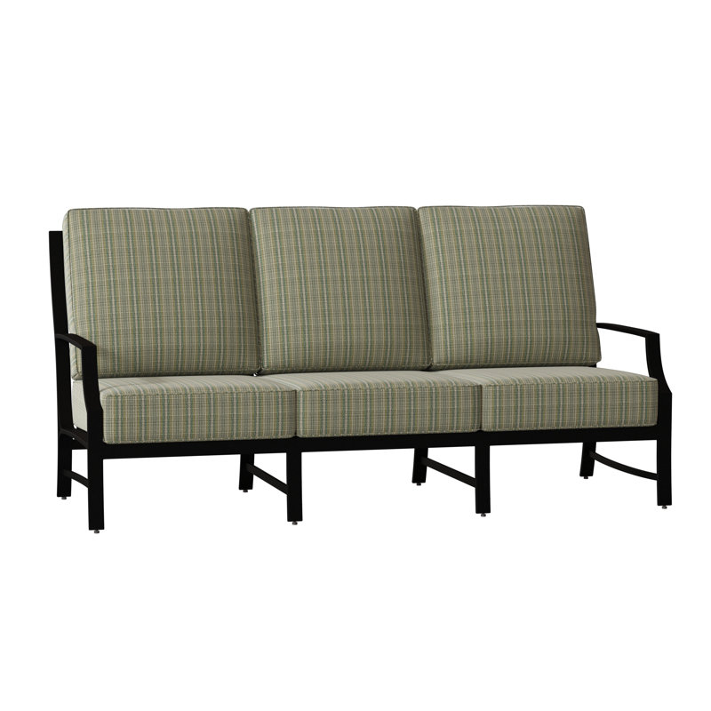 Seal Cove Outdoor 3 - Seat Patio Sofa, Textured Black, Chartres Malt Sunbrella®