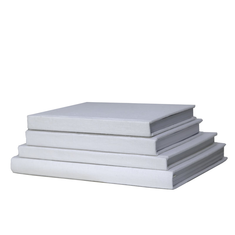Linen Wrapped Coffee Table Stack, White