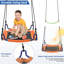 Portique pour enfant 6 en 1 Delia avec 3 balançoires réglables, échelle d'escalade et filet, panier de basketball-122587291