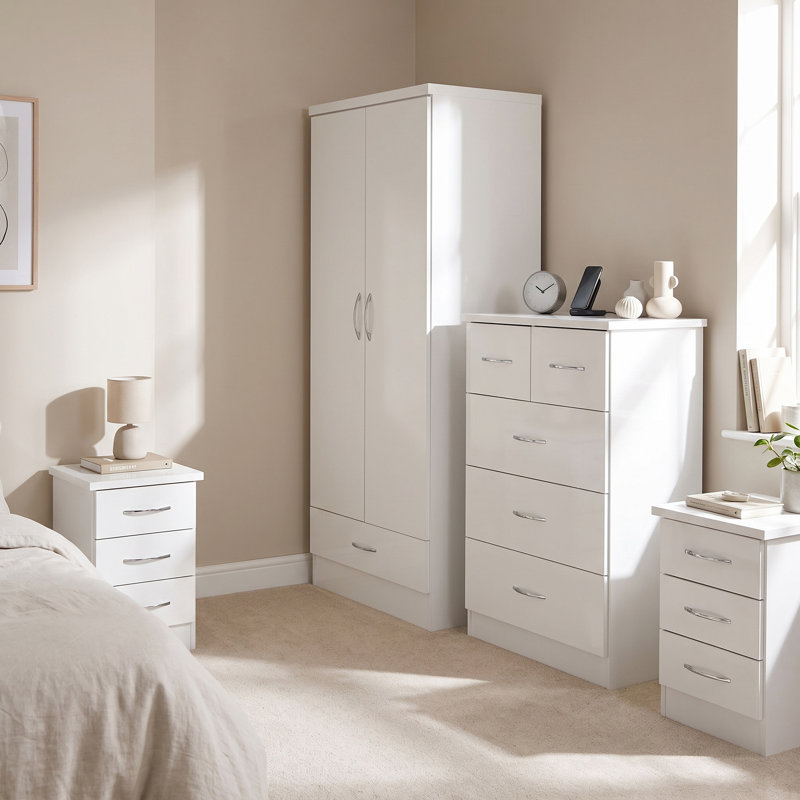 Cascio 4 Piece Bedroom Set, White