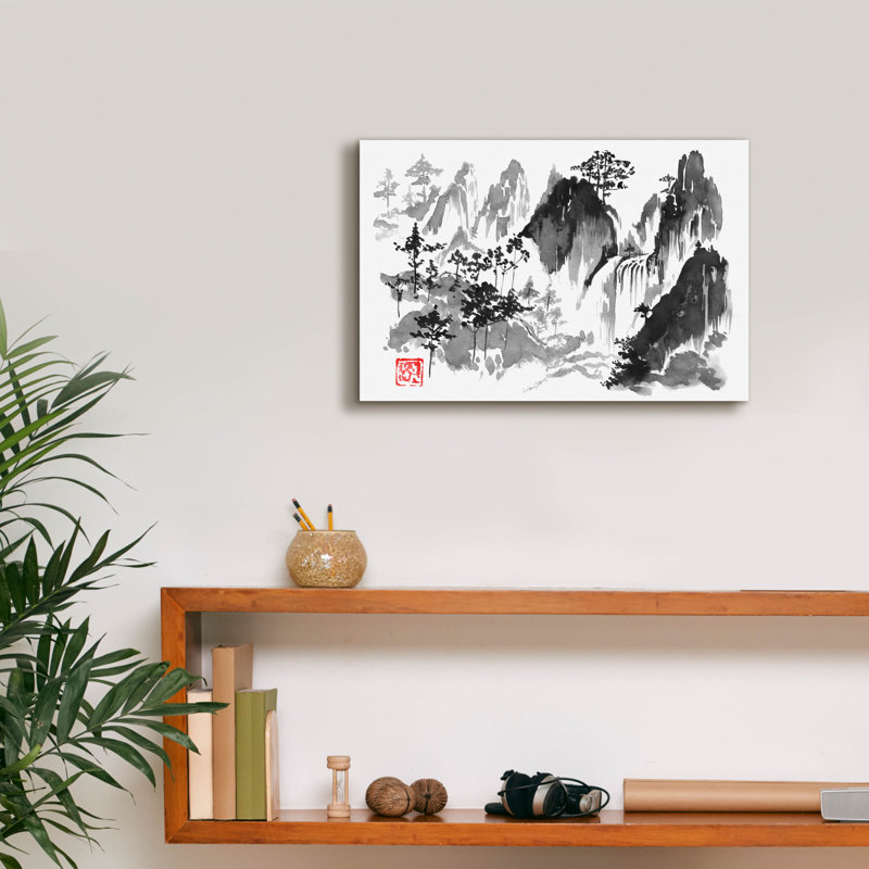 «Cascade» par Pechane, art mural sur toile, H 12 po x l 18 po x P 0,75 po