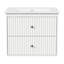 Meuble-lavabo de 61 cm avec lavabo intégré, armoire de rangement suspendue avec portes et tiroirs, meuble-lavabo mural moderne avec surface peinte
