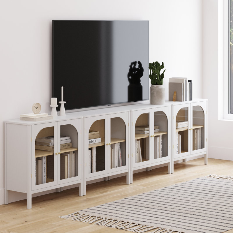 Glass TV Stand, White