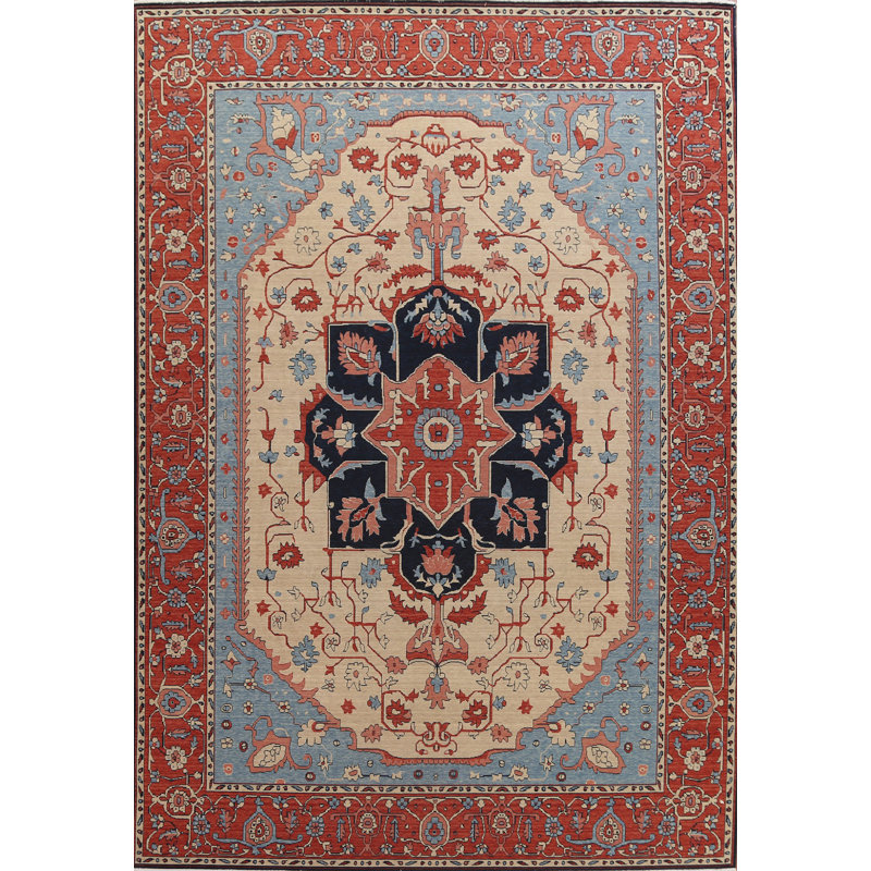 One-of-a-Kind 9'9" X 13' New Age Wool Area Rug in