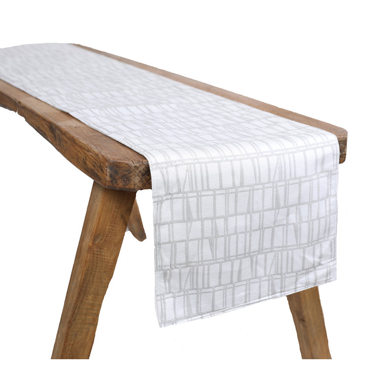 Hartsville Geometric Table Runner, Gray