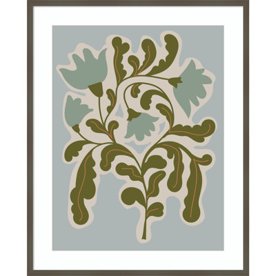 Expressive Abstract House Plant Blue Print