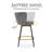 Counter Height Bar Stools Set Of 2, 360° Swivel Upholstered Barstools With Backs And Metal Legs, Mylen Fabric, Footrest-815688786