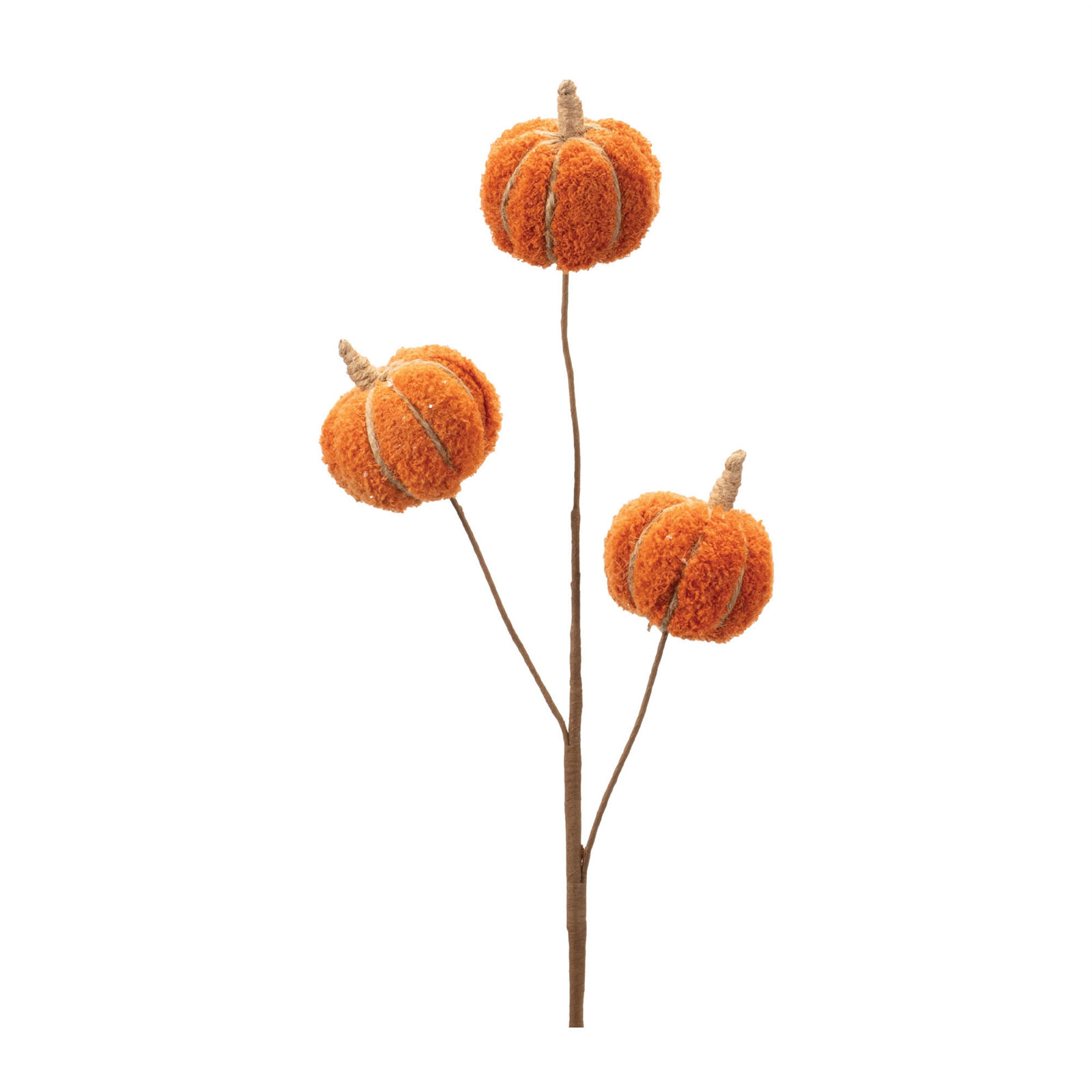 Pumpkin Floral Stems, 25.75" H x 8.5" W x 3" D, Orange/Brown