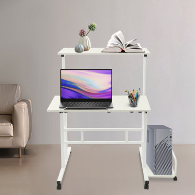 Table d'ordinateur multifonctionnelle à hauteur réglable avec roues universelles