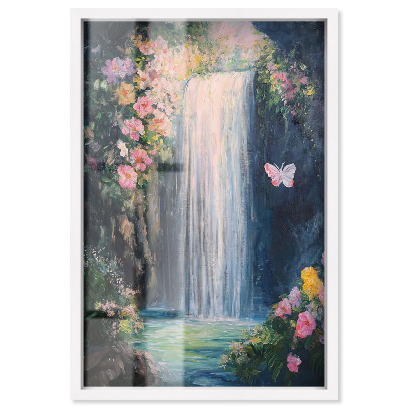 Décoration murale «Hidden Falls I Shadowbox» par Art Remedy, H 55 po x l 37 po, Blanc