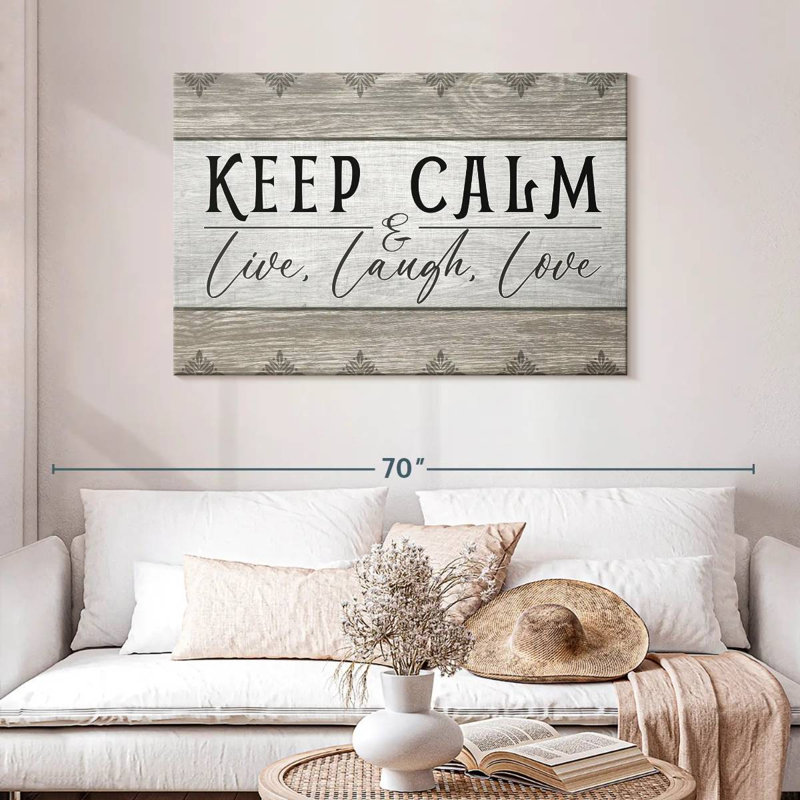 Tergel Keep Calm Patterned Typography, 30" H x 45" W