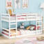 Lit simple au-dessus d'un lit superposé blanc, structure en pin, pour préserver la qualité, garde-corps sur toute la longueur, s'adapte à la structure de matelas de taille standard, durabilité