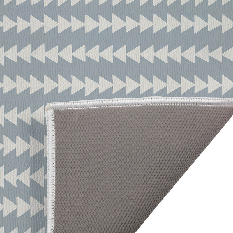 Paillasson Tribal, L 21 po x L 34 po, Bleu ardoise