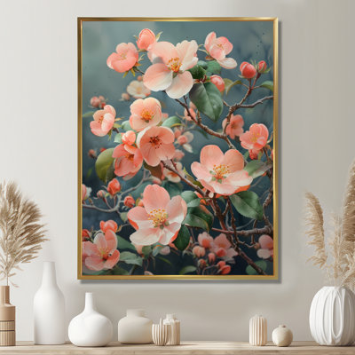  «Pink Grey Tender Bloom, Apple Blossom II», reproduction d'art murale