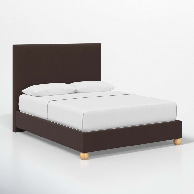 Benita Upholstered Standard Bed, King, Classic Chocolate Velvet