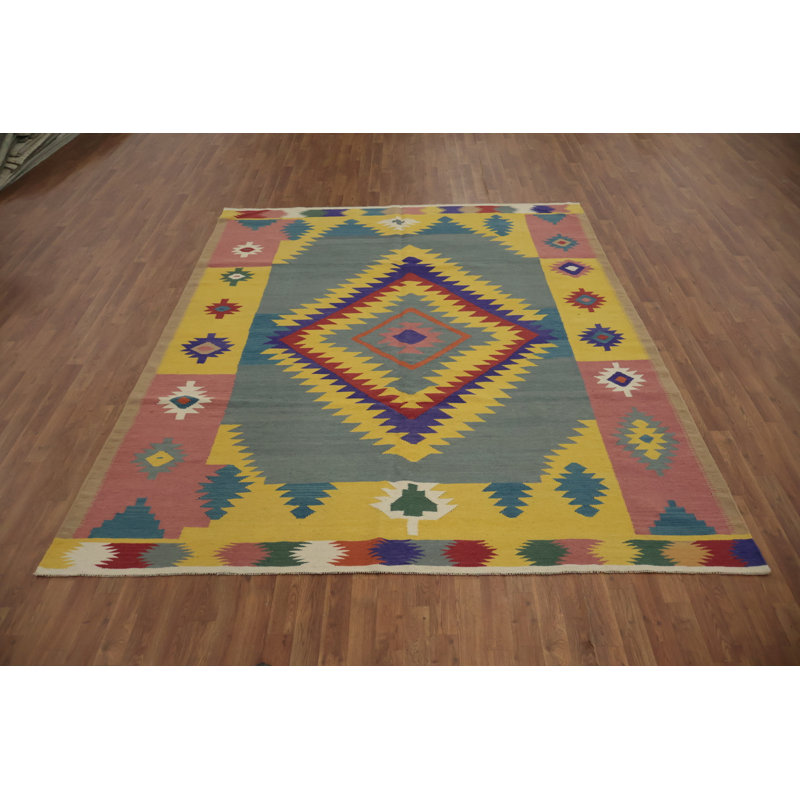 Tapis turc à motif géométrique kilim 8 x 10