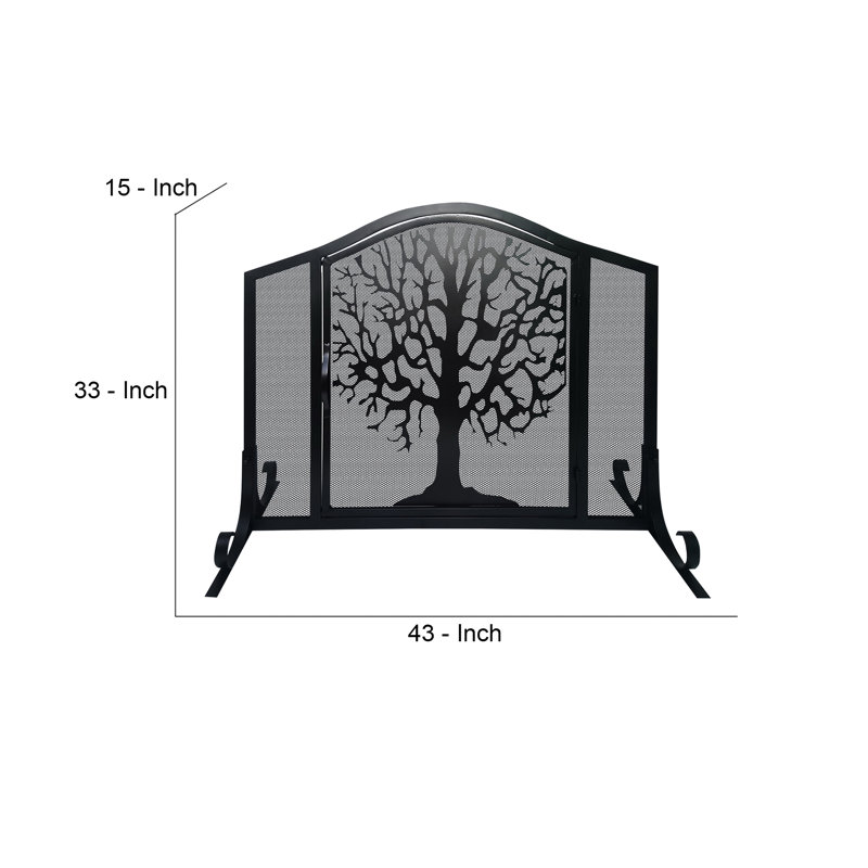 Analeia 43" 3-Panel Iron Fire Screen
