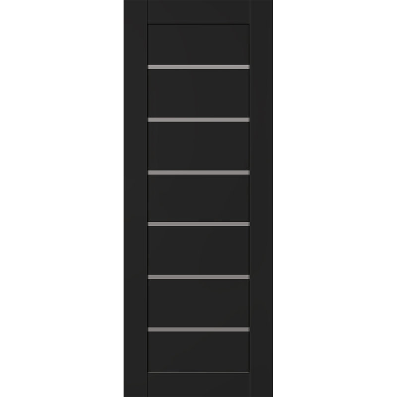 Panneau de porte Alba, Noir mat, 27,75 po x 79,37 po