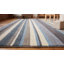 Tapis rayé transitionnel bleu / brun fait à la main Galeana-2085165521