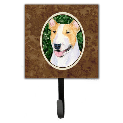 Porte-laisse et crochet mural bull terrier