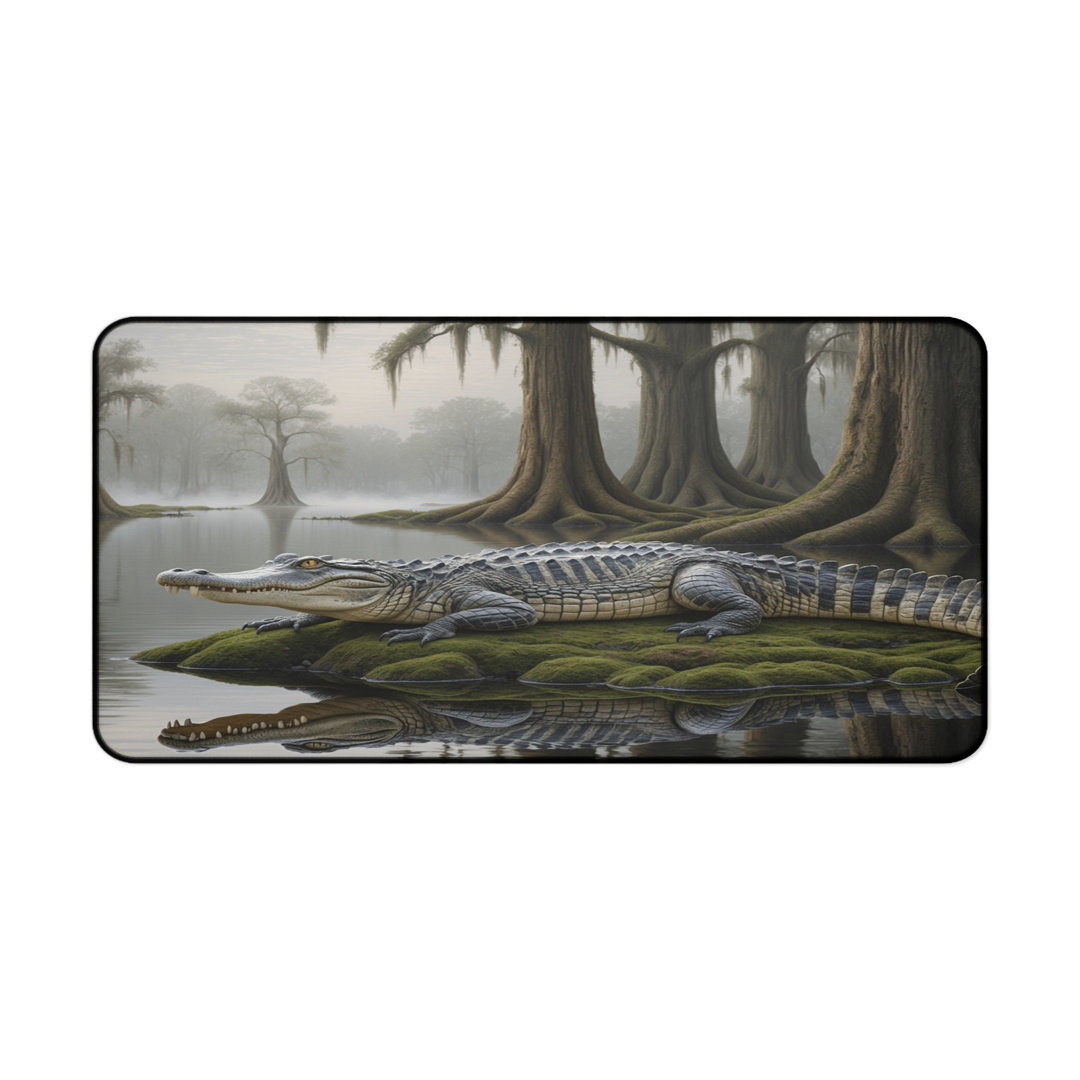 Misty Swamp Alligator Desk Mat