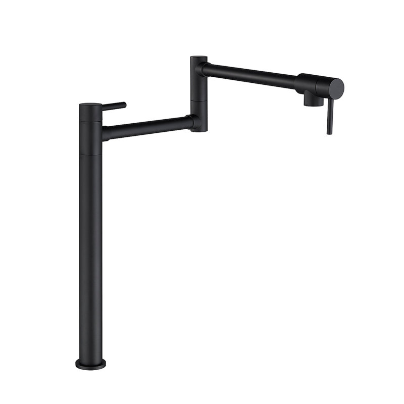 Robinet remplisseur de pot avec tige d'extension, Noir mat