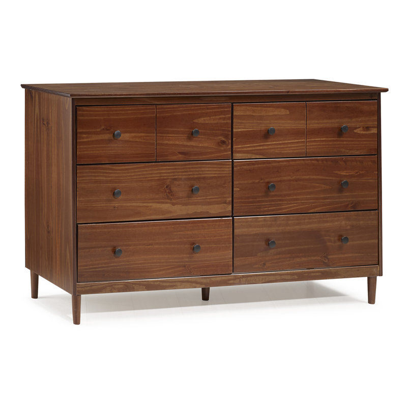 6 Drawer 145Cm W Double Dresser, Walnut