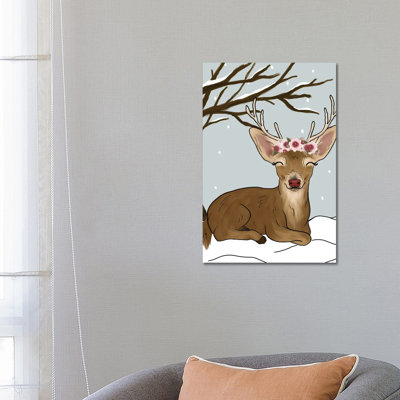 Christmas Reindeer by Katie Bryant - Wrapped Canvas Painting