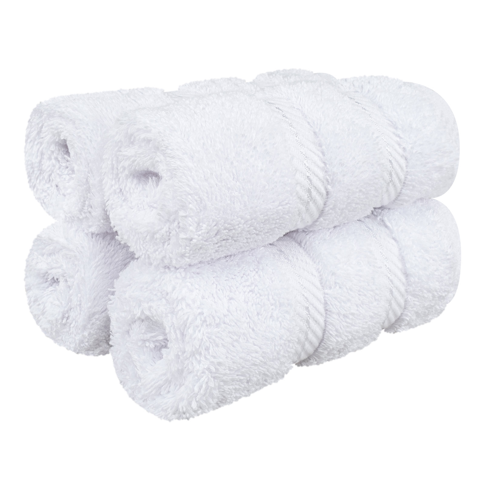 Darcelle 100% Cotton 4-Piece Turkish Washcloth Set, Bright White