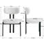 Adnah Modern Dining Chairs Armless Chair Made of Teddy Fabric with Metal Legs Upholstered Side Chair-156859639