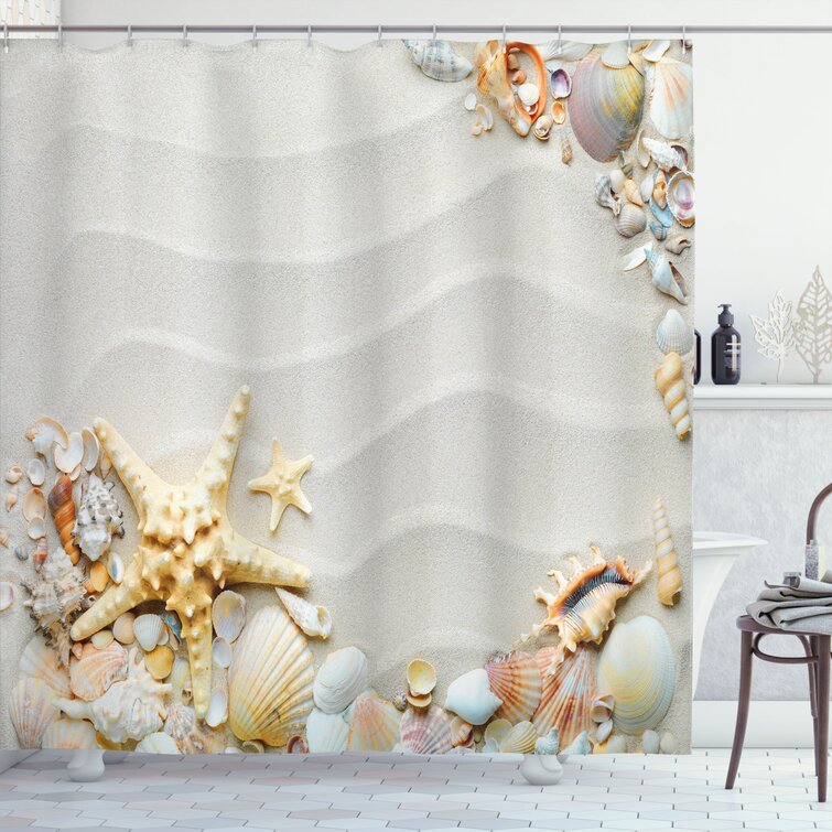 Starfish Shower Curtain with Hooks Included