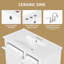 Meuble-lavabo autoportant de 36 po avec comptoir en céramique, structure en bois massif et meuble en panneau de fibres à densité moyenne, meuble-lavabo moderne noir avec tiroirs rabattables et tablette réglable-382646498