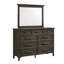 Commode 9 tiroirs Andrey, gris anthracite brossé