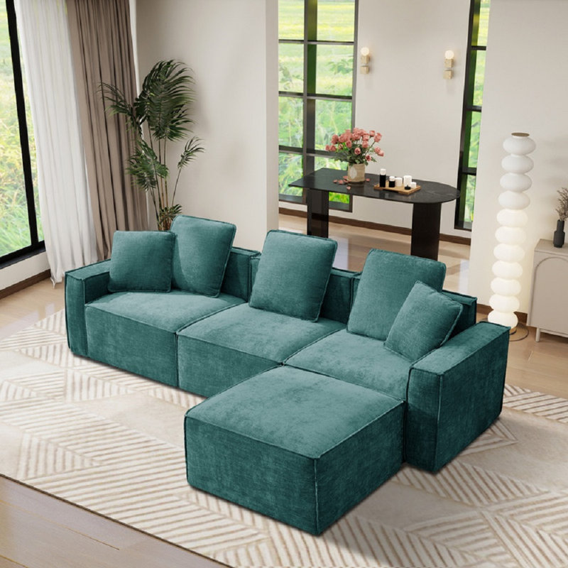 Canapé modulaire Makassar, Polyester vert