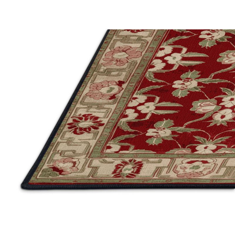 Tapis art déco brun lavable à la machine, Rectangulaire 2 pi x 3 pi