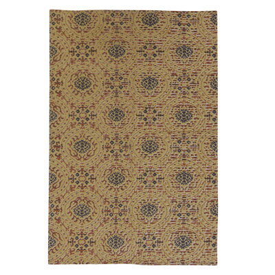 Flatweave Wool Ikat Area Rug in Beige And Multi