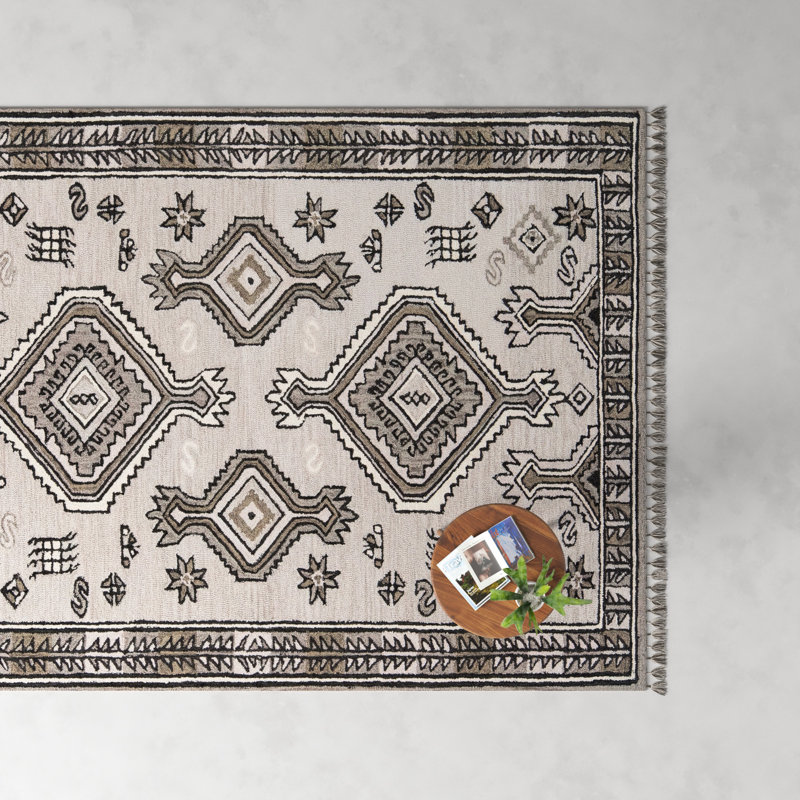Bronte Hand-Tufted Wool Gray Area Rug, Rectangle 5' x 8'