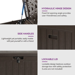 YITAHOME 80 Gallon Water Resistant Resin Lockable Deck Box & Reviews ...