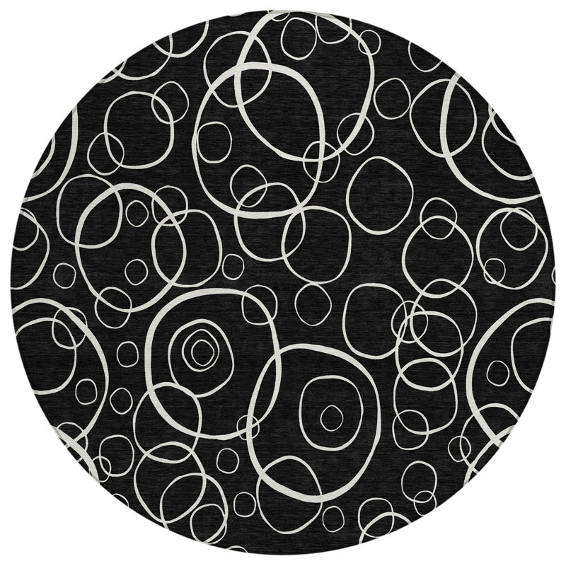 Machine Washable Indoor/Outdoor Orville ACN2407 Geometric Rug, Round 8'