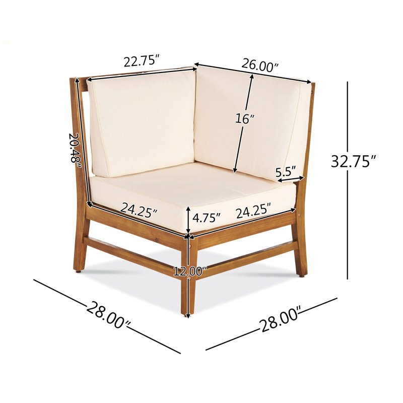 Perla 6-Pcs Sofa Set, Cream, Brown