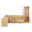 Lit plateforme double en bois avec 6 tiroirs, tablettes, bureau et garde-robe-1941267793