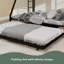 Lit superposé carré à haute stabilité, avec échelle et lit gigogne roulant, look minimaliste moderne, forte charge pour la maison, le dortoir et la chambre d'amis - taille double - 137 cm x 190 cm