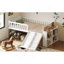 Structure de lit simple avec tablette de rangement, structure de lit en bois avec glissière et échelle, lit plateforme simple avec garde-corps, aucun sommier requis, assemblage facile-2000224360