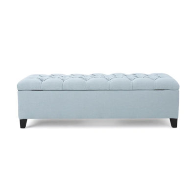 Glouster 51-Inch Storage Ottoman Bench in Blue Fabric