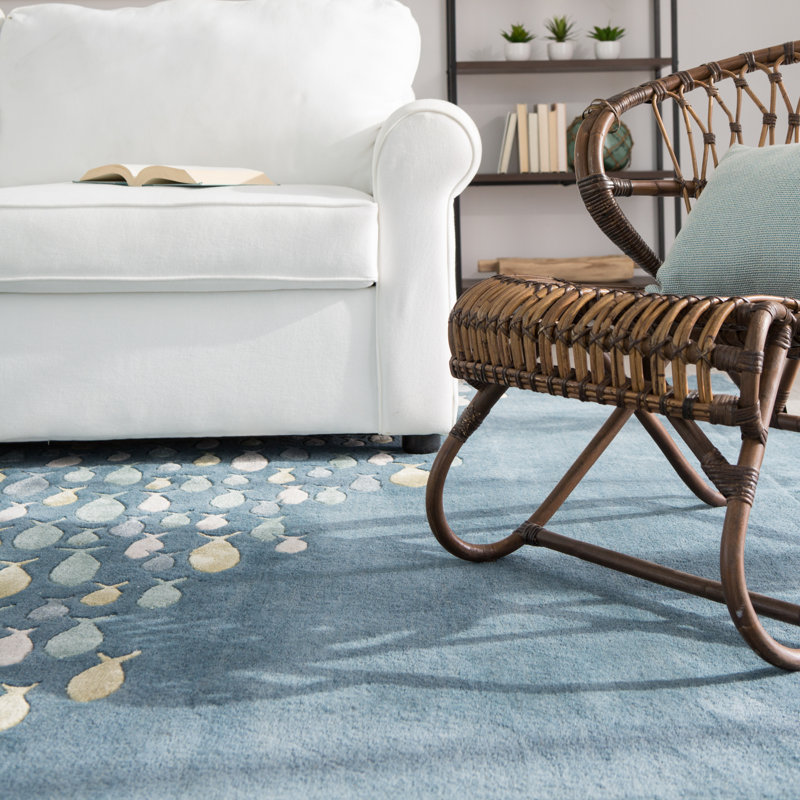 Schooled Coastal Blue Hand-Tufted Wool Viscose 5'x8' Rug