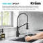 Robinet de cuisine KRAUS 2-en-1 à filtre à eau rétractable à poignée simple de style commercial pour osmose inverse ou système de filtration d'eau KRAUS-91717658