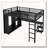 Loft Bed Frame with Built-in Wardrobe, Desk and Storage Shelves-1637165065