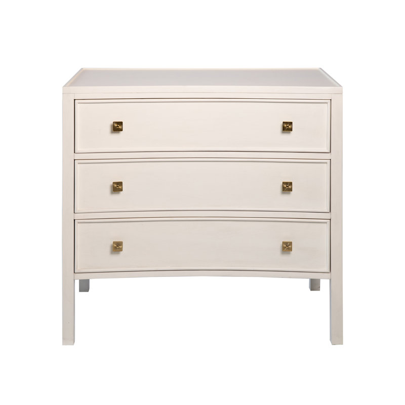 Commode d'appoint 3 tiroirs Grayson, Blanc antique
