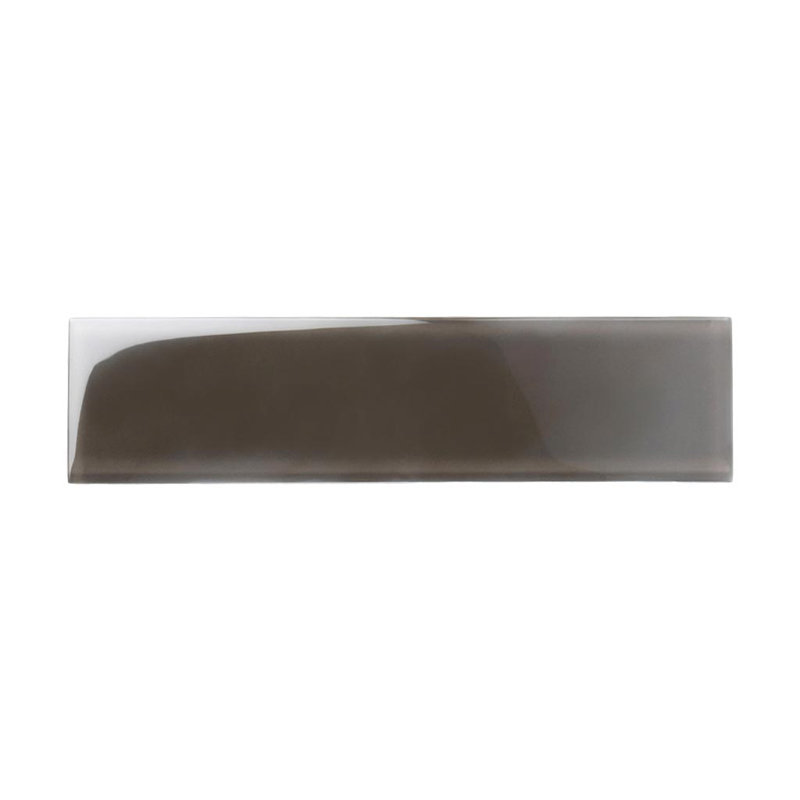 3" X 12" Glass Brick Look Subway Wall Tile, Ash Gray